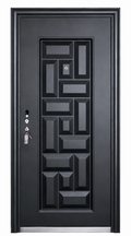 Modern Geometric Steel Security Door | F-515