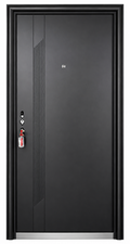 Modern Minimalist Black Steel Security Door | F-506