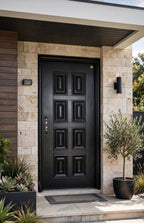 Elegant Black Steel Security Door | F-508