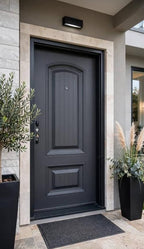 Elegant Classic Black Steel Security Door | F-619