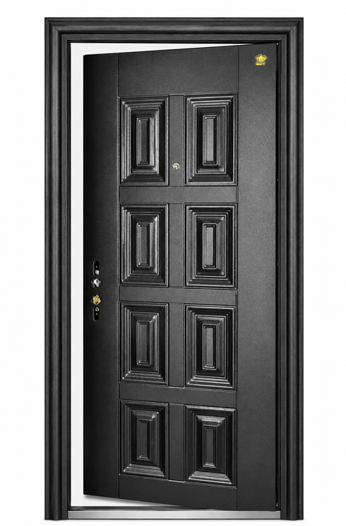 Elegant Black Steel Security Door | F-508