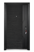Modern Black Ribbed Security Door|F-505 China Security Door.